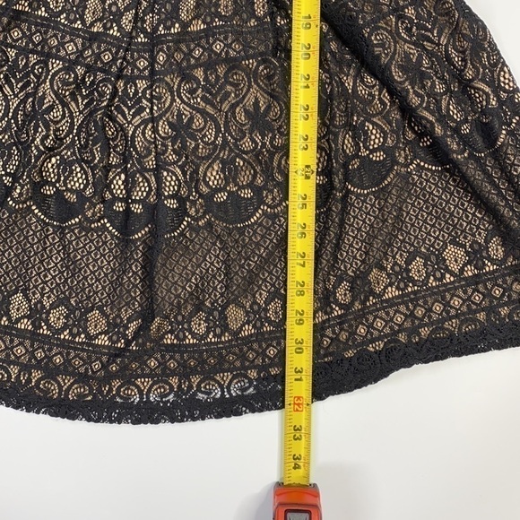 B. Darlin Black Lace W/Nude Underlay Fit & Flare Dress - Picture 6 of 8